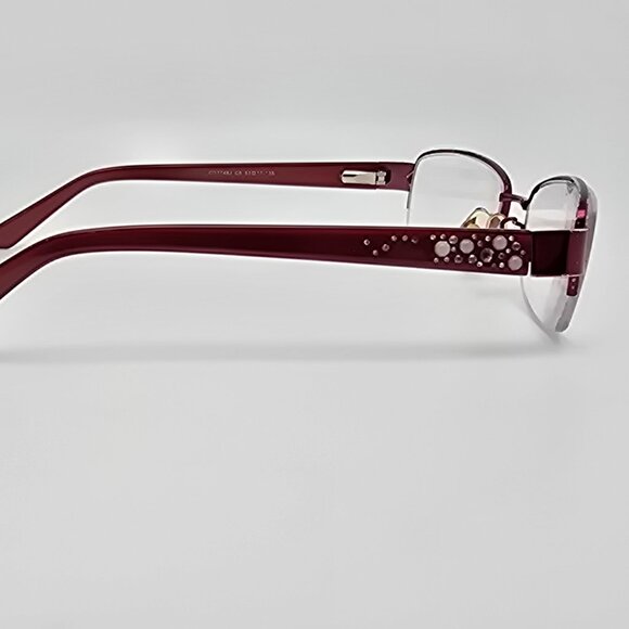 Christian Dior CD7746J C5 Red Rhinestone Semi Rimless Eyeglasses Frame w/ Case - Picture 7 of 16